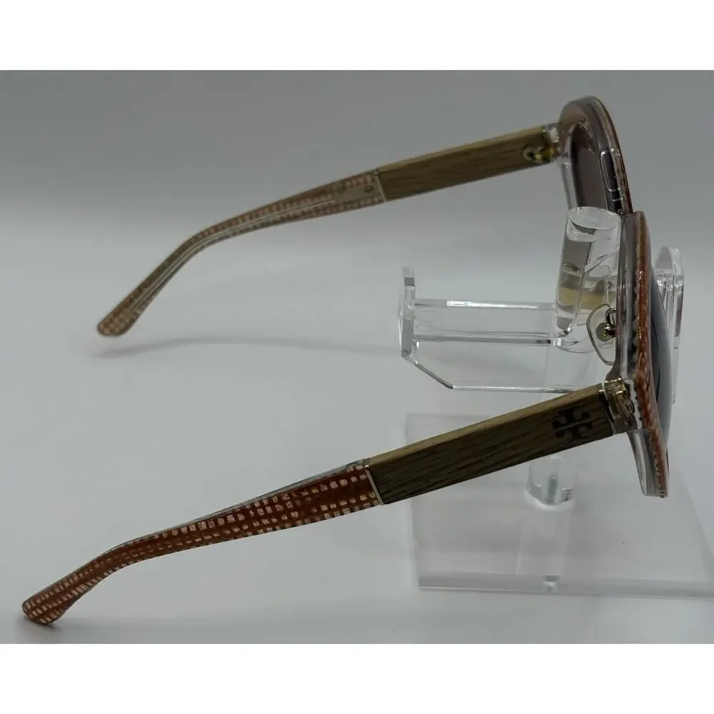 Tory Burch Round Sunglasses Brown Woven Acetate Women 54mm